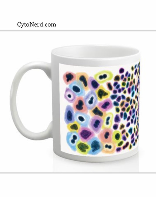 Mugs with abnormal cells from the cervix, coffee cup, ceramic cup with cells -  Dysplasia