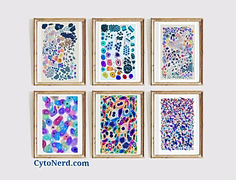 Smaller Cytology Art prints Letter sized 8.5” x 11 “ inch - many styles & you pick - Cytology Smaller Posters - Artprints wall art decor - cytology pathology