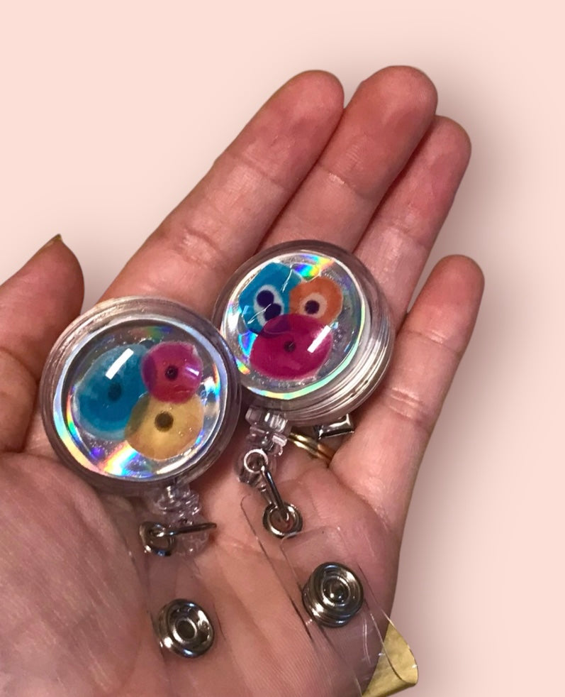 Badge ID holder, Badge reels, ID Badge with cells - Personalized