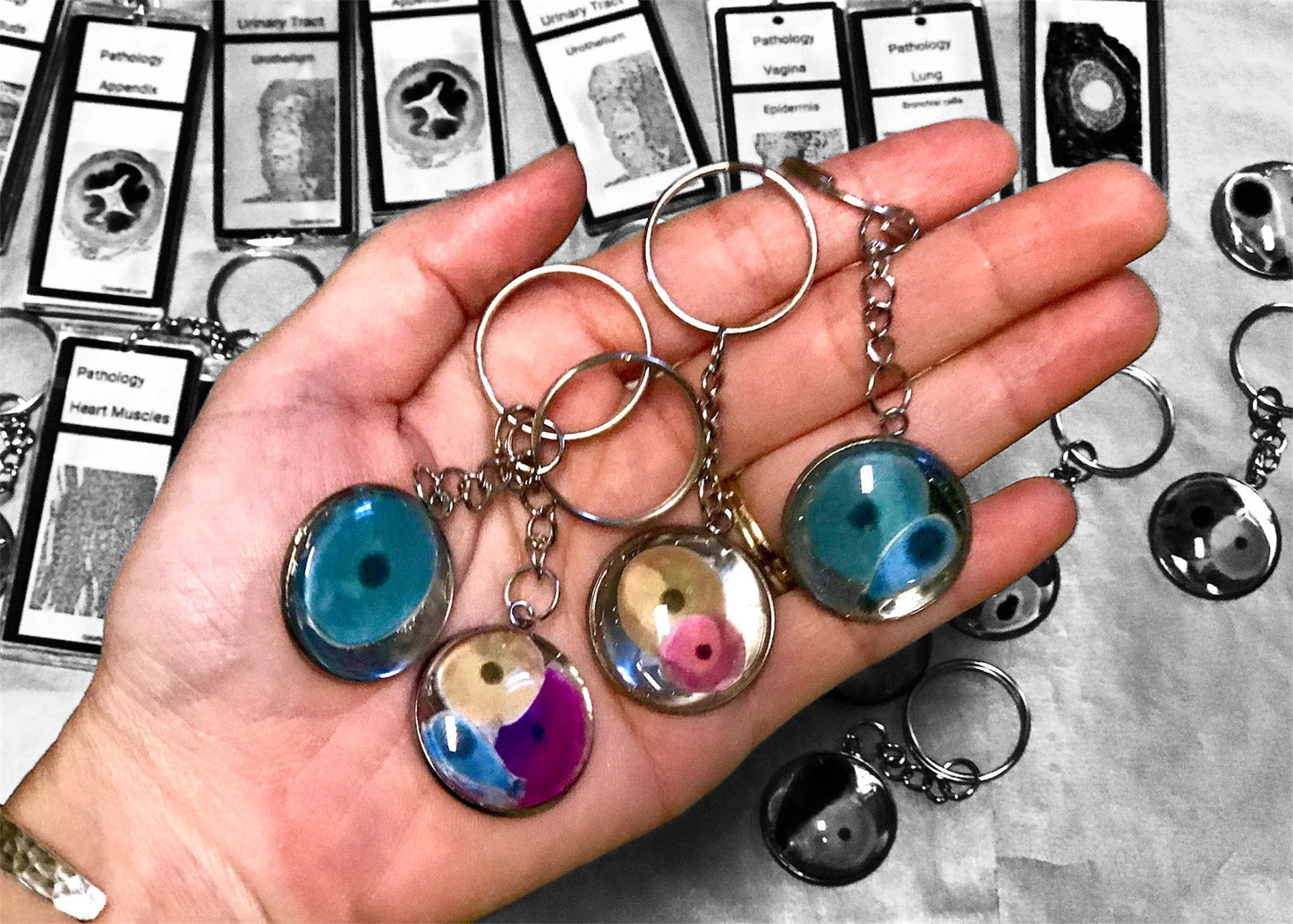 Keychains Colorful cells -pedants - One of a kind