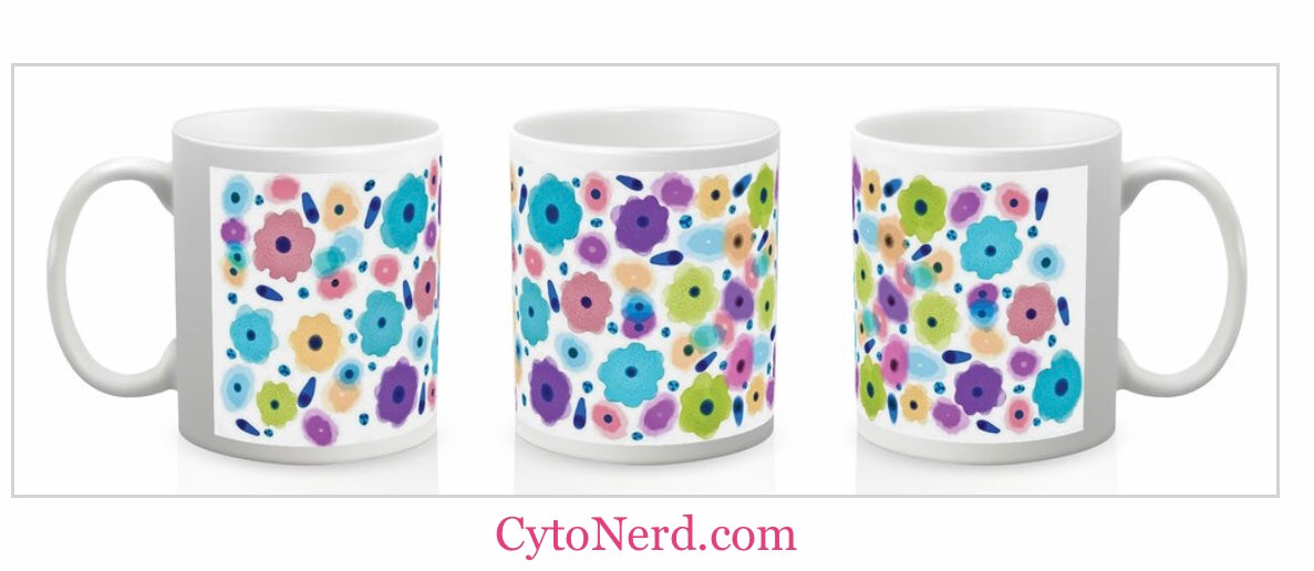 Mugs with normal cells , coffee cup, ceramic cup with cells - Papsmear cells