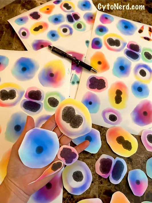 Wallpaper adhesive stickers - big colorful cells