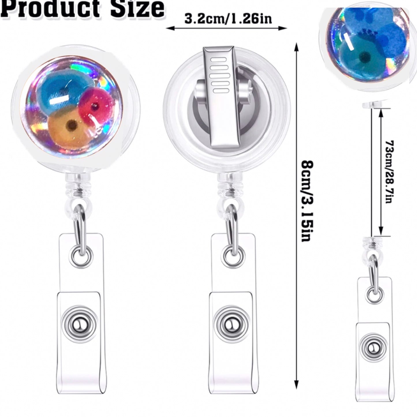 Badge ID holder, Badge reels, ID Badge with cells - Personalized