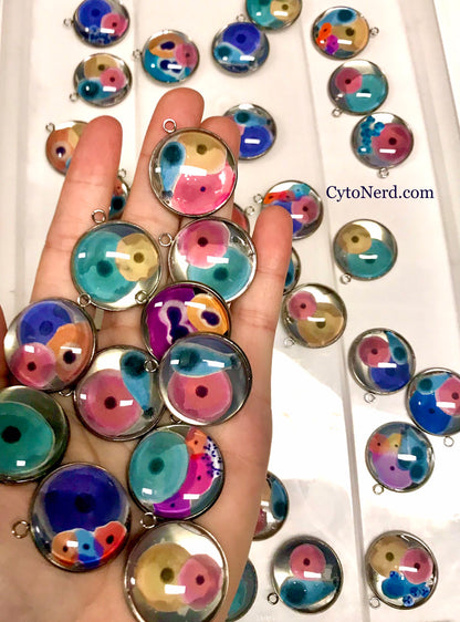 Colorful cells pedants -  One of a kind - handmade