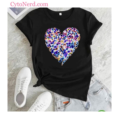 Black with Colorful cancer ❤️ T-Shirts - Squamous cell carcinoma