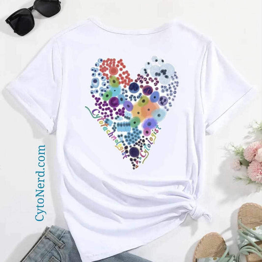 Many CELLS heart ❤️ T-Shirts, Benign cells HEART Shirt, Cells Shirt hematology pathology