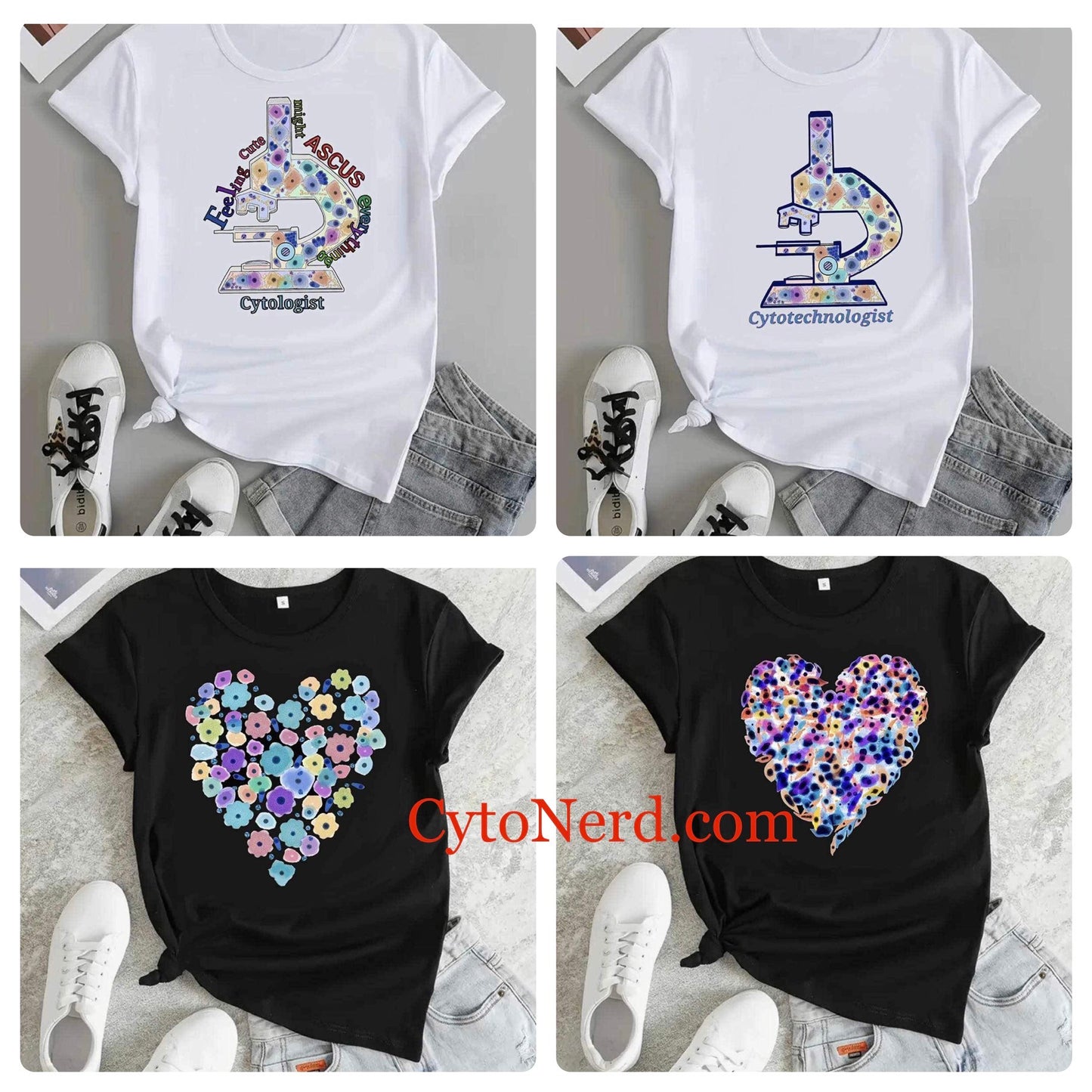 Black with Colorful cancer ❤️ T-Shirts - Squamous cell carcinoma