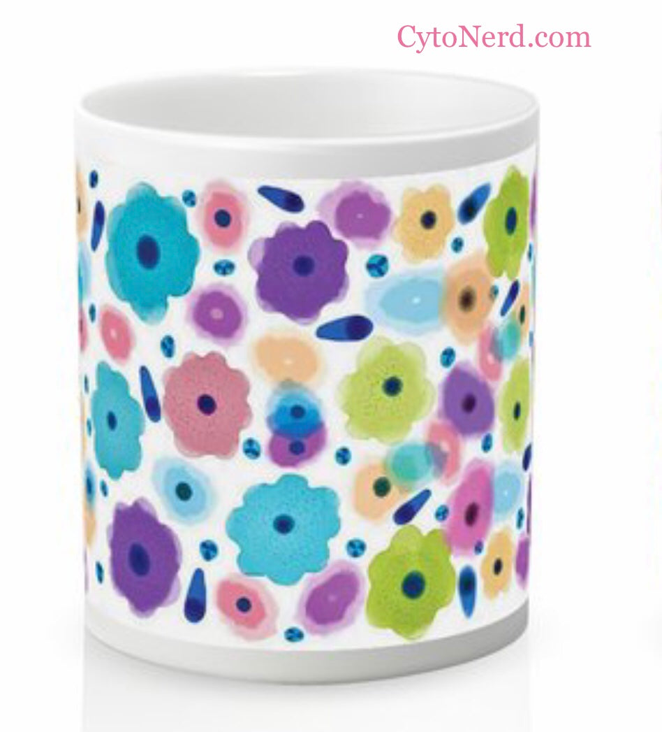 Mugs with normal cells , coffee cup, ceramic cup with cells -  Papsmear cells