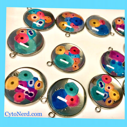 Colorful cells pedants -  One of a kind - handmade