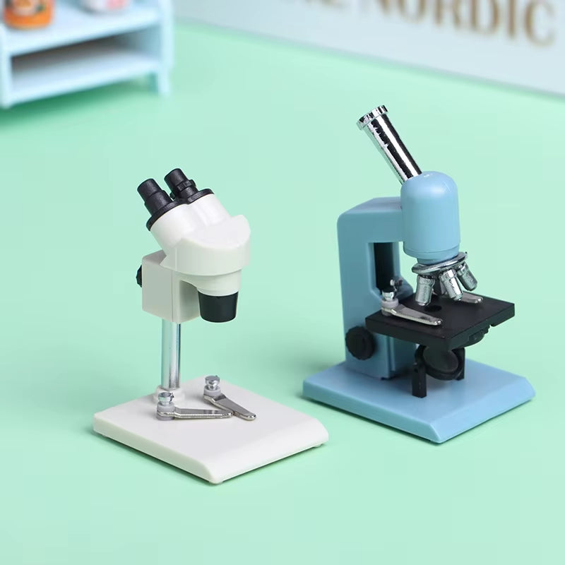 1Pc 1:12 Dollhouse Miniature Microscope Laboratory Equipment Model Experimental Scene Decor Toy