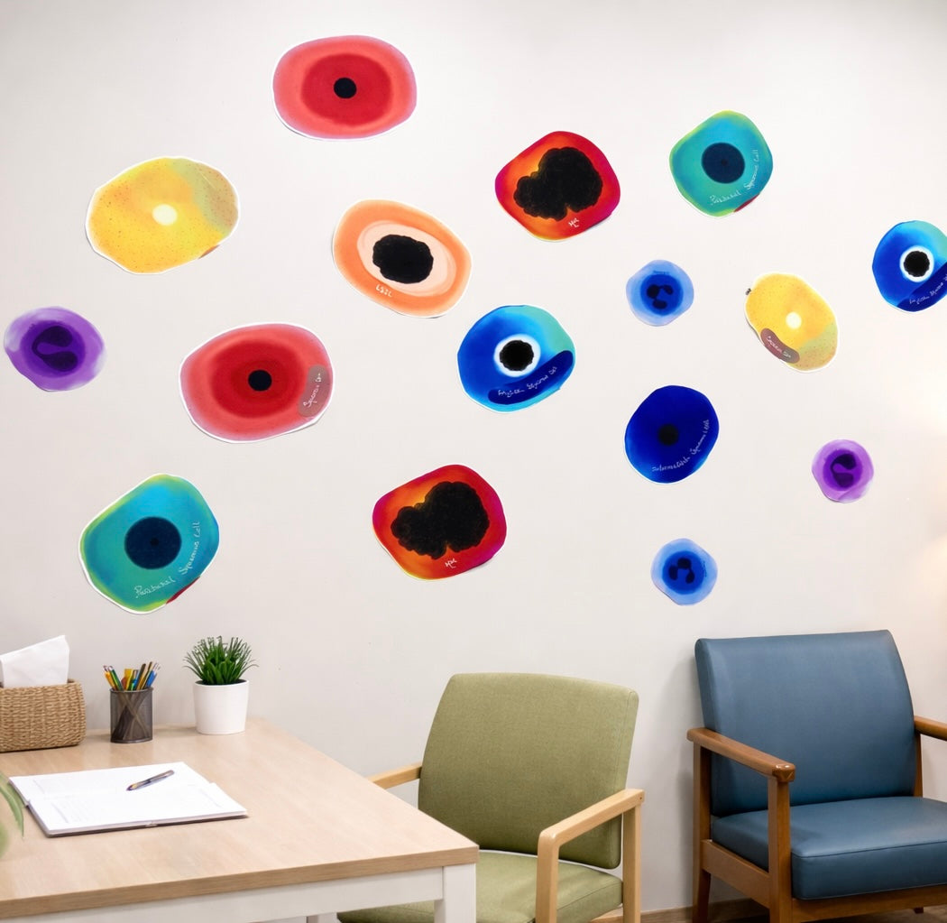 Giant stickers - 10 Large cells wall decoration - wallpaper ~ craft art lab week decorations etc.