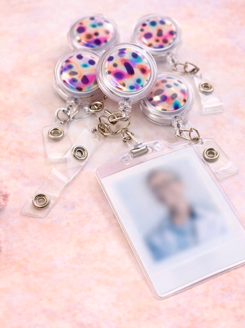 Badge ID holder, Badge reels, ID Badge with cells - SCC colorful cancer