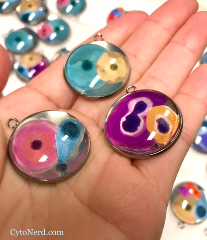 Colorful cells pedants -  One of a kind - handmade