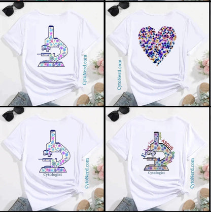 Cells heart ❤️ T-Shirts Cytology and Pathology.  Different cells T-Shirt