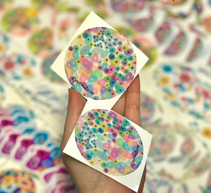 Round Stickers of colorful normal cells - for your event