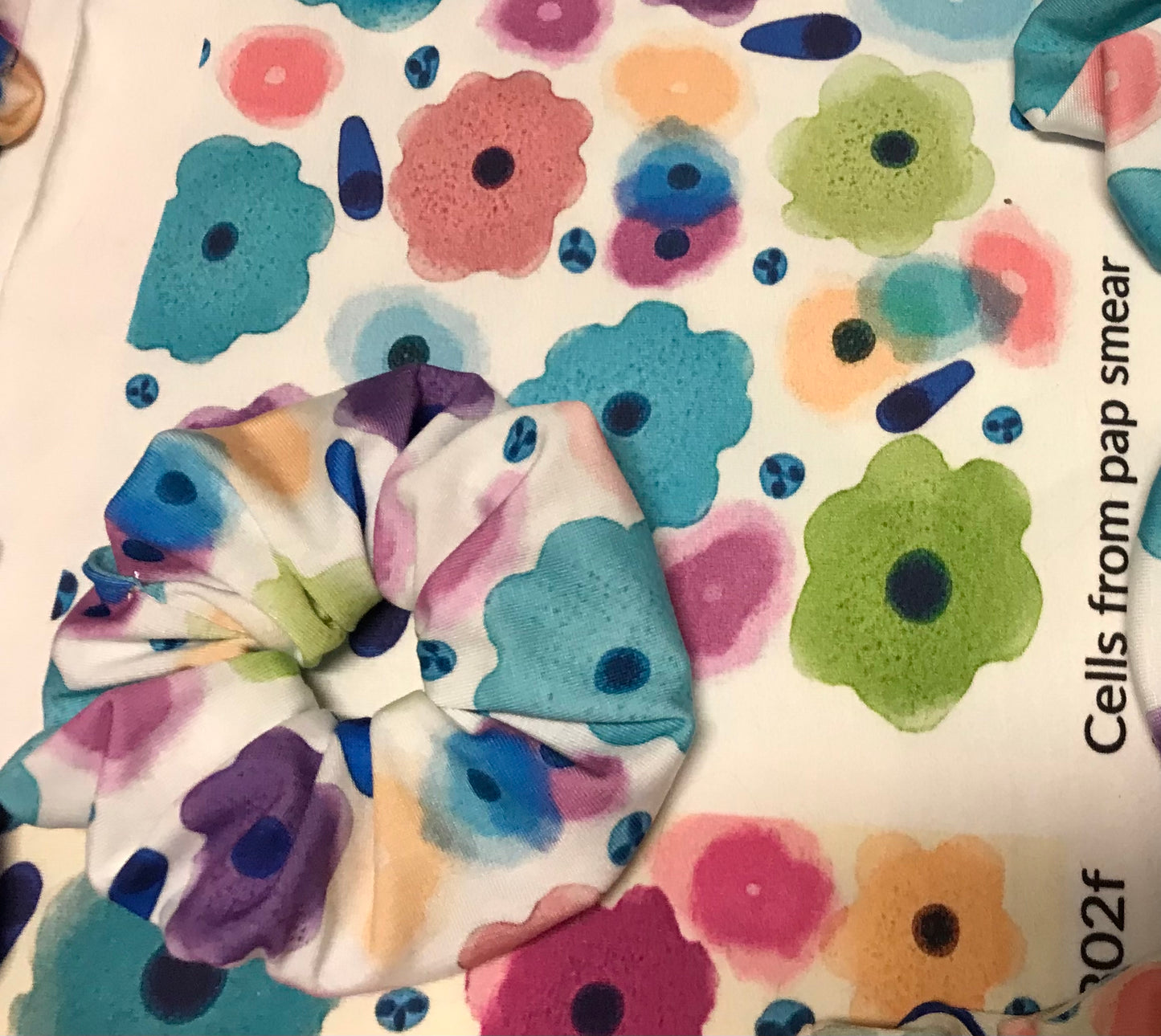 Colorful Hair Scrunchies of Pap smear cells