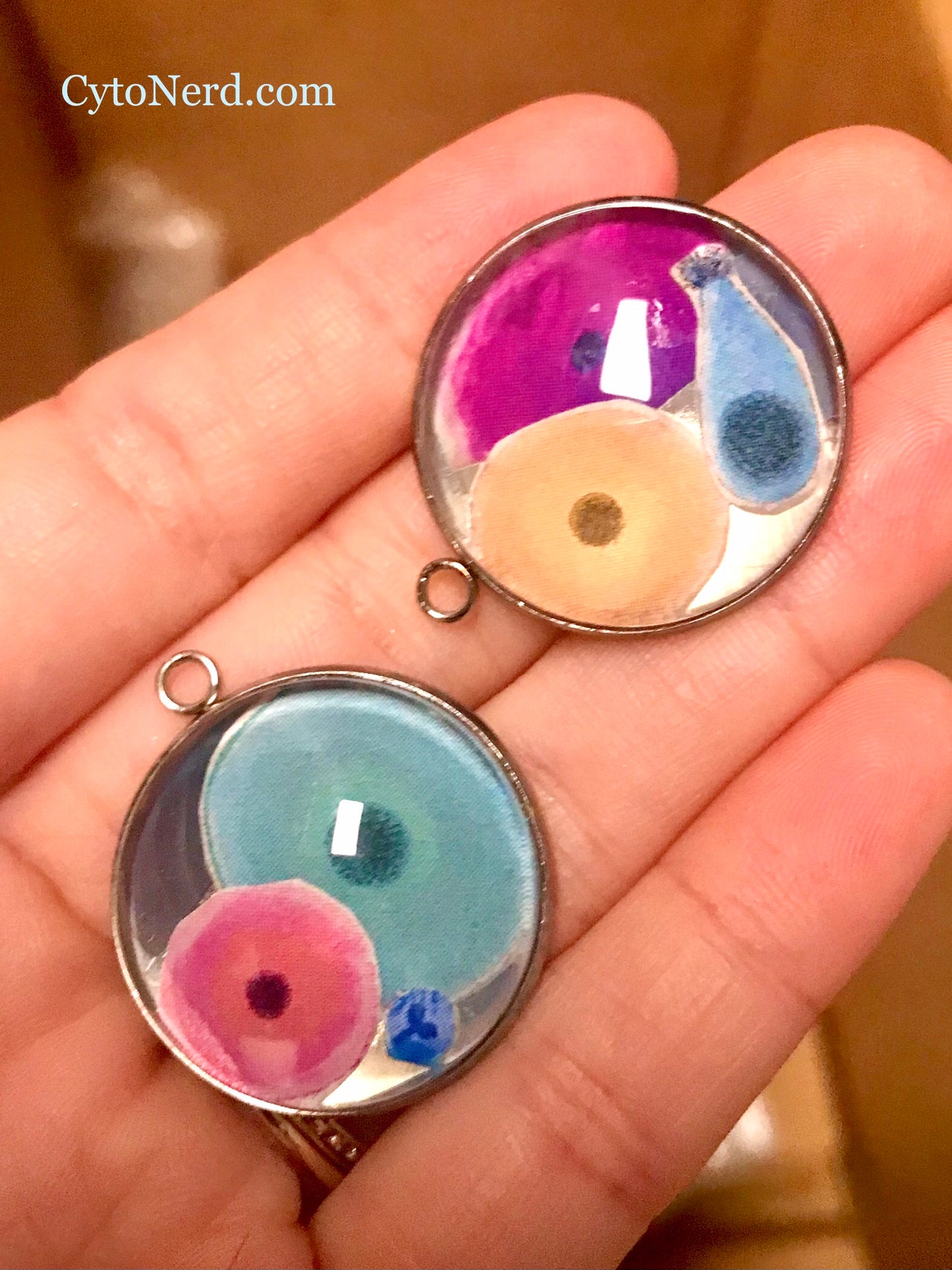 Colorful cells pedants -  One of a kind - handmade