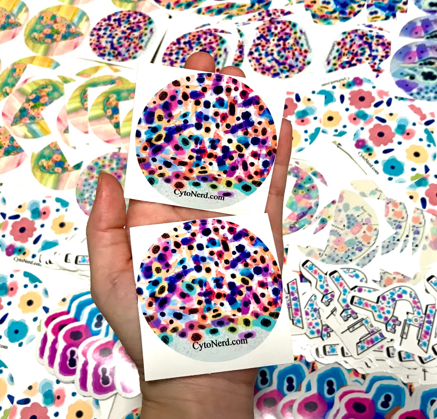 Round Stickers of colorful CANCER - for your event