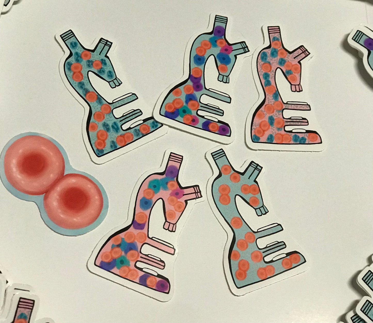 WBC Microscope stickers - 2 inch