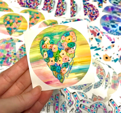 Heart ❤️ Stickers of colorful normal cells - for your event