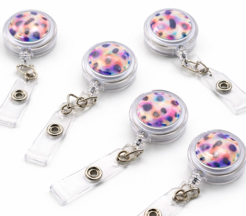 Badge ID holder, Badge reels, ID Badge with cells - SCC colorful cancer