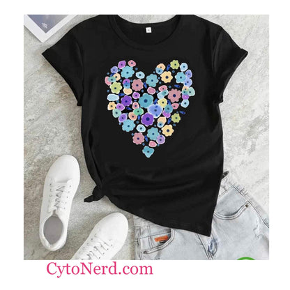 Benign cells, Colorful normal Cells ❤️ T-Shirts, BLACK color benign cells Tshirt