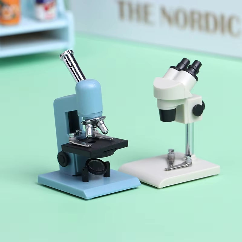 1Pc 1:12 Dollhouse Miniature Microscope Laboratory Equipment Model Experimental Scene Decor Toy