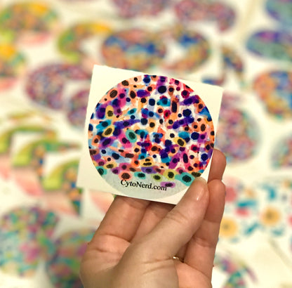 Round Stickers of colorful CANCER - for your event