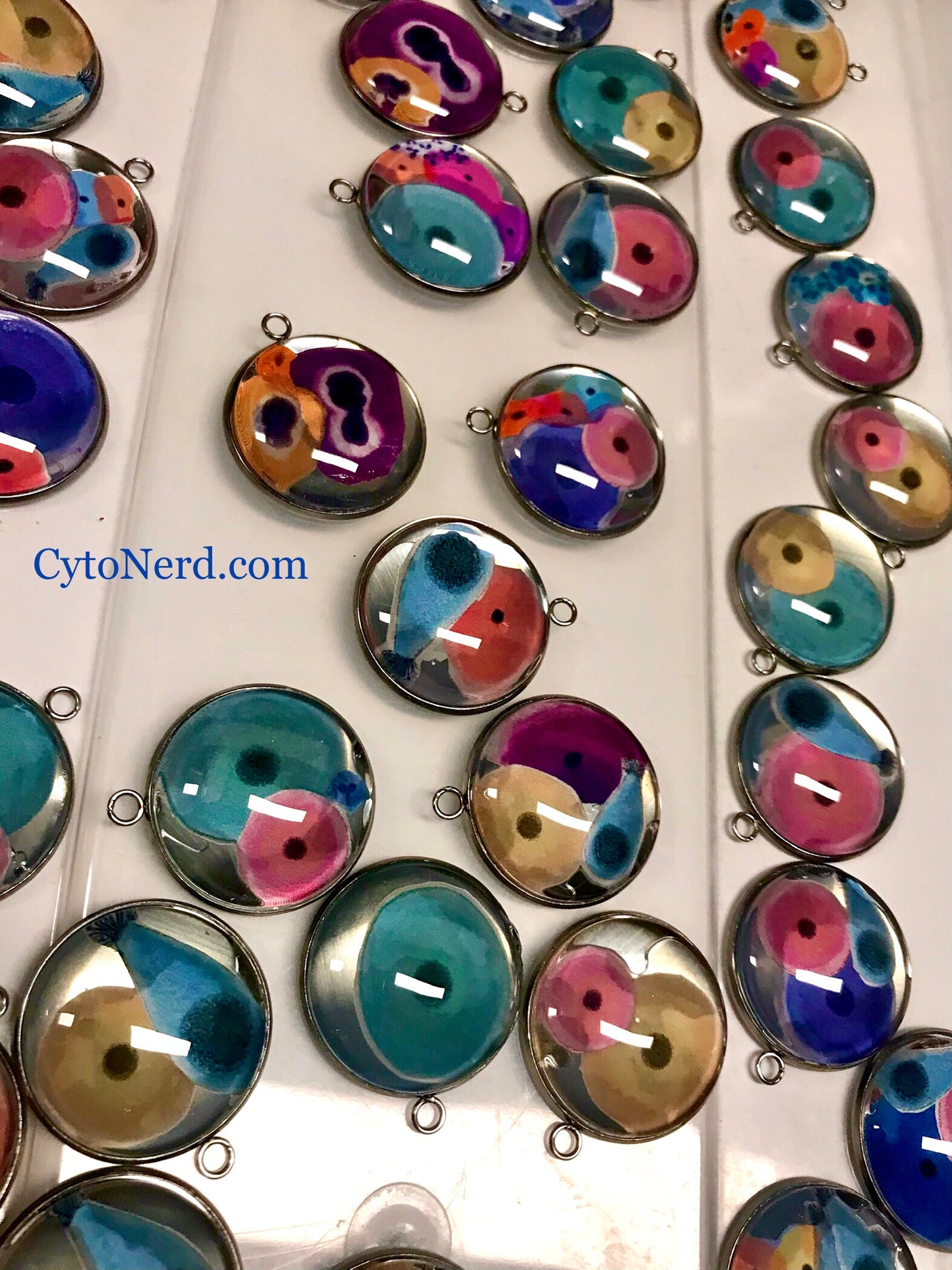 Colorful cells pedants -  One of a kind - handmade