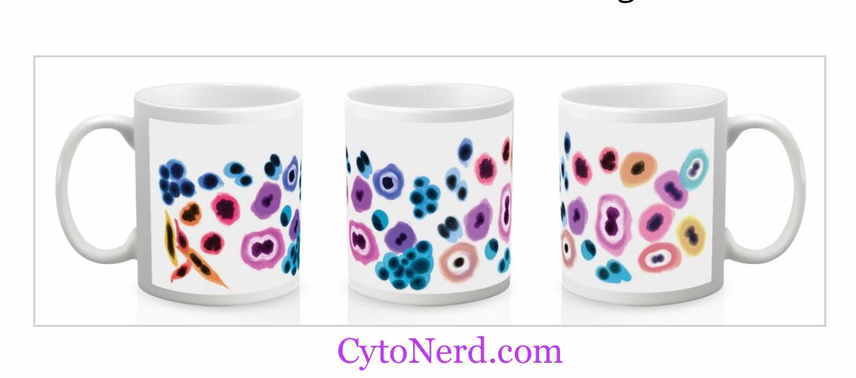 Mugs with cells , coffee cup, ceramic cup with cells -  LSIL HSIL