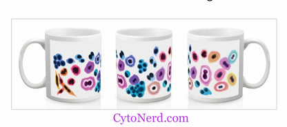 Mugs with cells , coffee cup, ceramic cup with cells -  LSIL HSIL