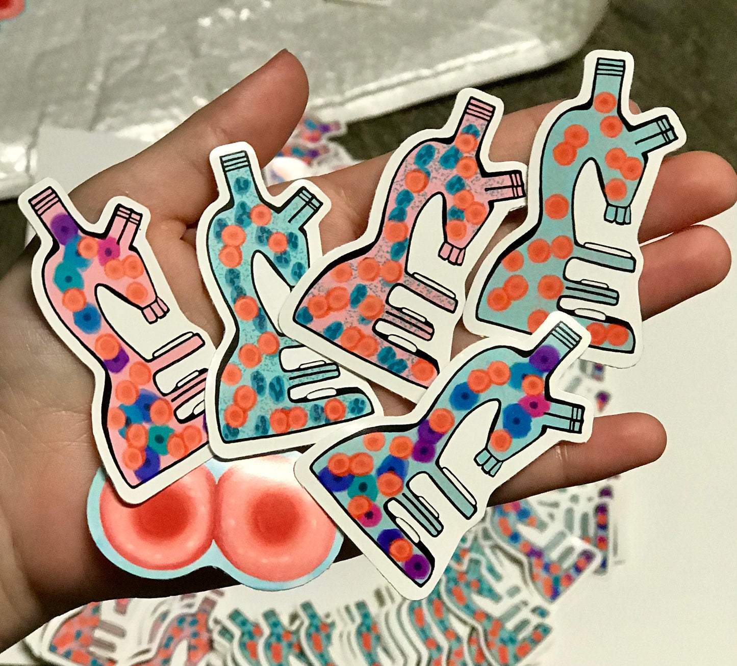 RBC Microscope stickers - 2 inch