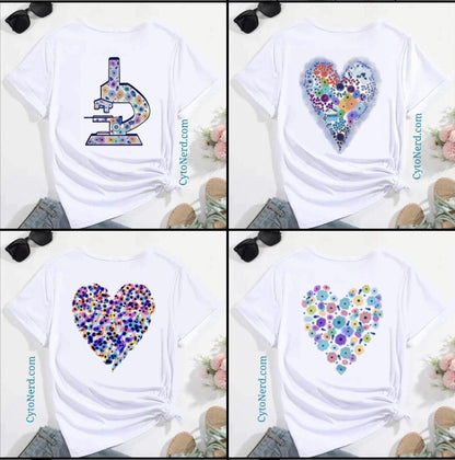 ASCUS? Colorful ❤️ T-Shirts Cytology and Pathology.  Heart cells ASCUS?