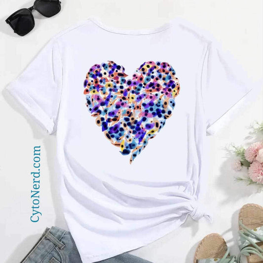 Colorful cancer ❤️ T-Shirts Cytology and Pathology.  squamous cell carcinoma HEART