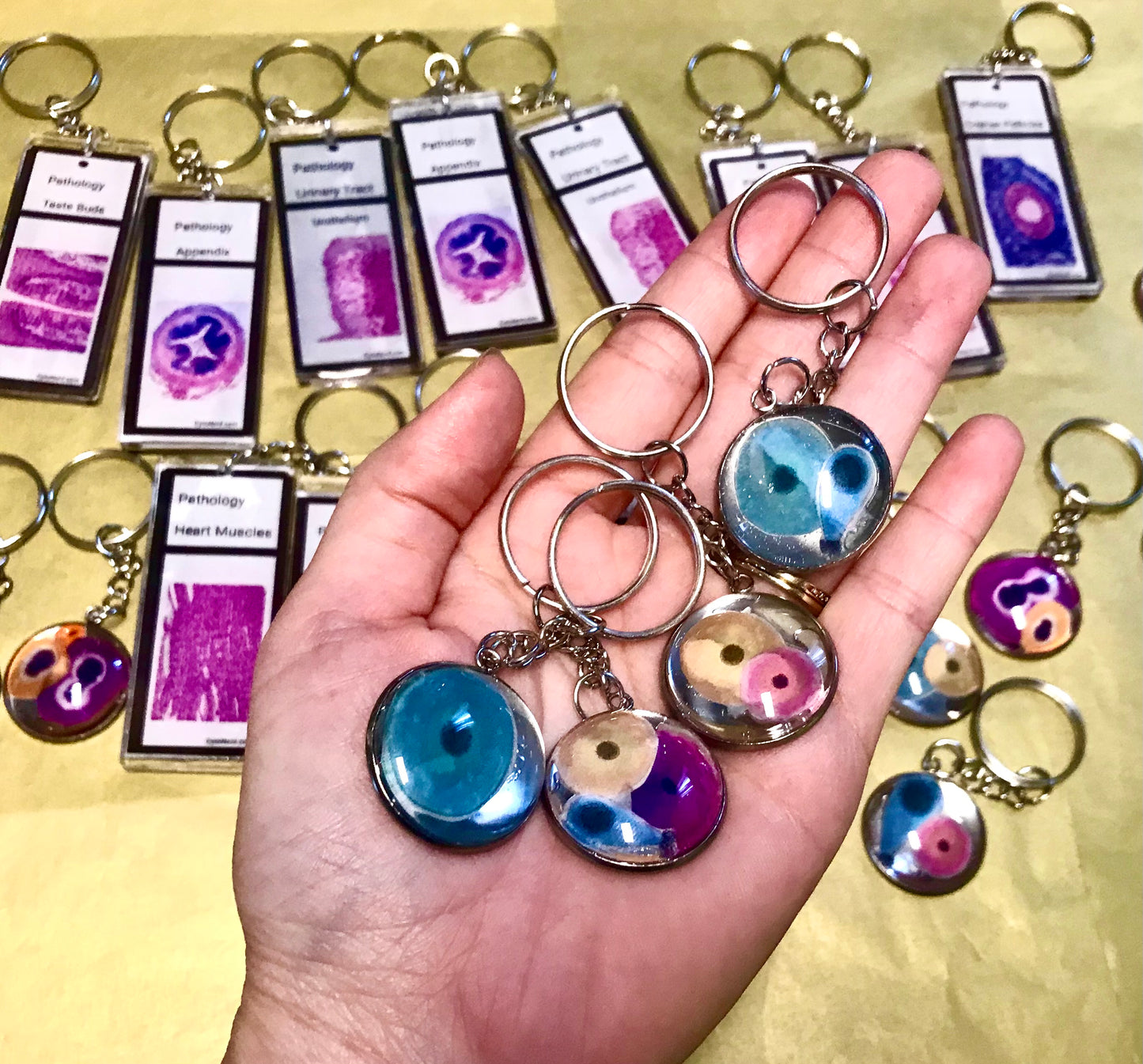 Colorful cells pedants -  One of a kind - handmade