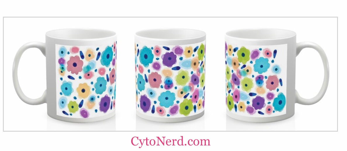 Mugs with normal cells , coffee cup, ceramic cup with cells -  Papsmear cells