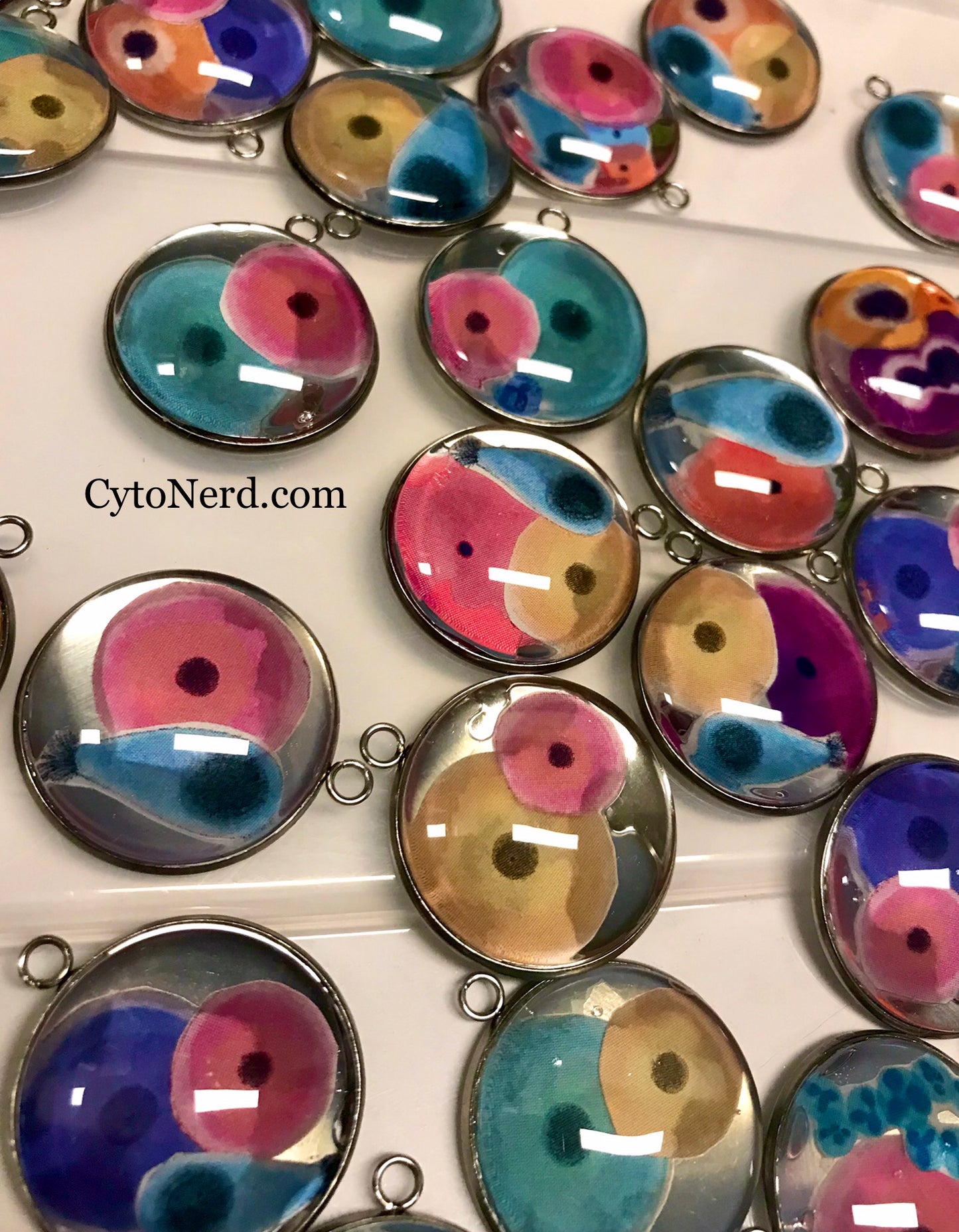 Colorful cells pedants -  One of a kind - handmade