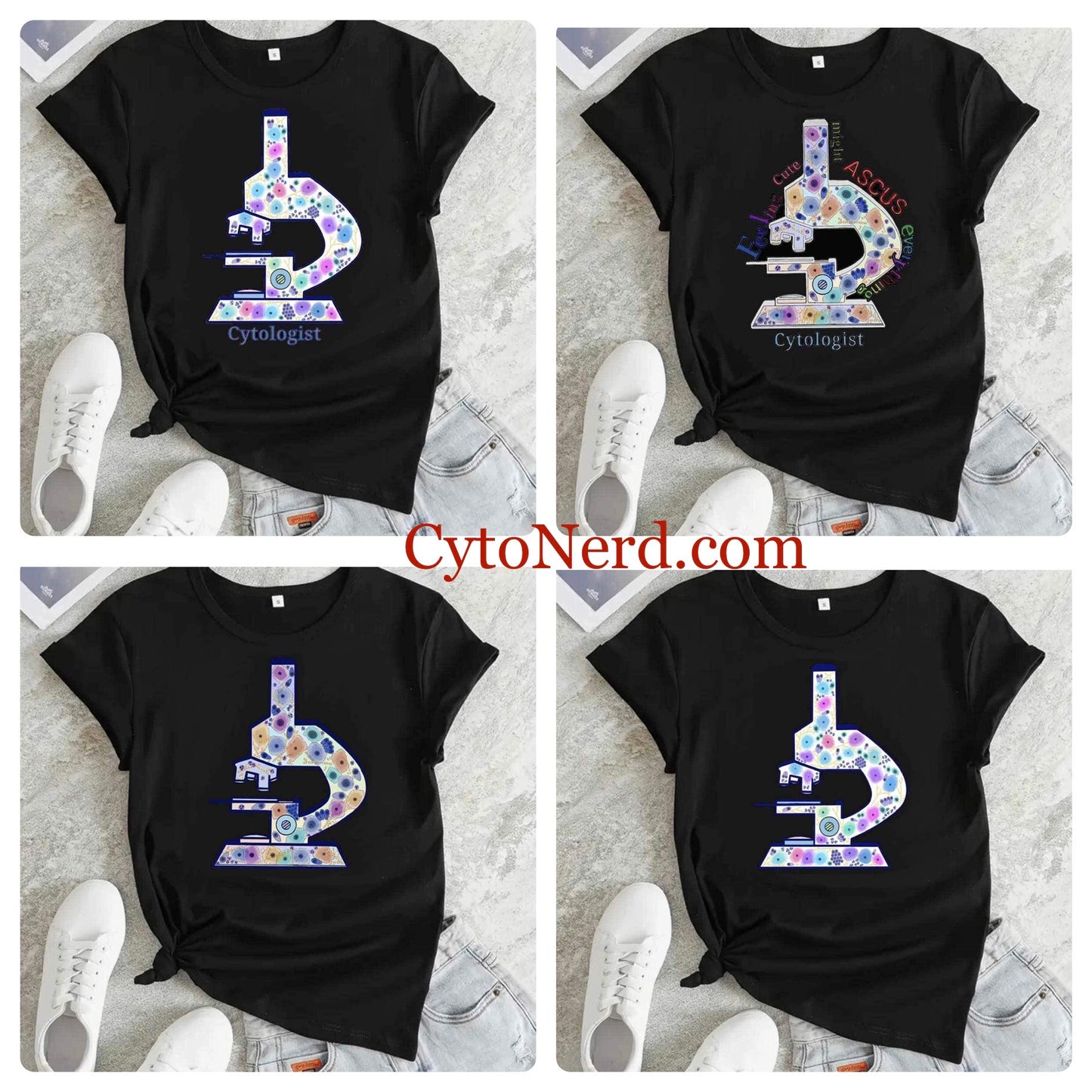 Black with Colorful cancer ❤️ T-Shirts - Squamous cell carcinoma