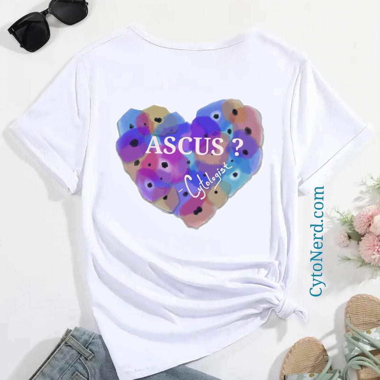 ASCUS? Colorful ❤️ T-Shirts Cytology and Pathology.  Heart cells ASCUS?