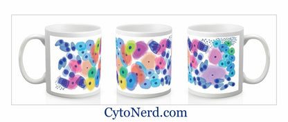 Mugs with normal cells , coffee cup, ceramic cup with cells -  Papsmear cells