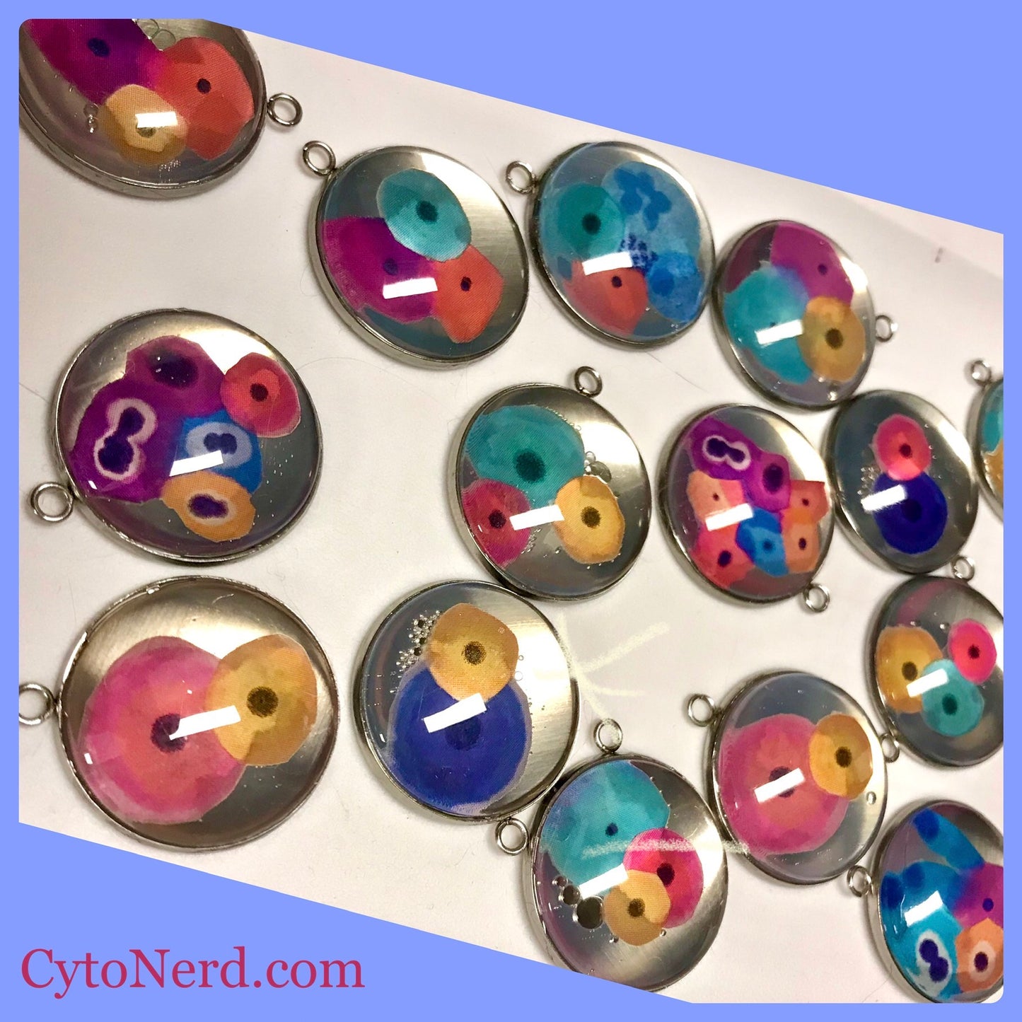 Colorful cells pedants -  One of a kind - handmade