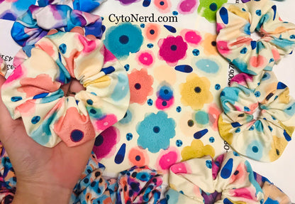 Colorful Hair Scrunchies of Pap smear cells