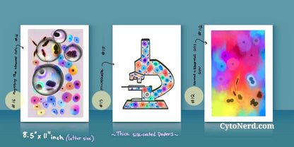 Cytology Art prints Letter sized 8.5” x 11 “ inch - many styles & you pick - Cytology Smaller Posters - Artprints wall art decor - cytology pathology