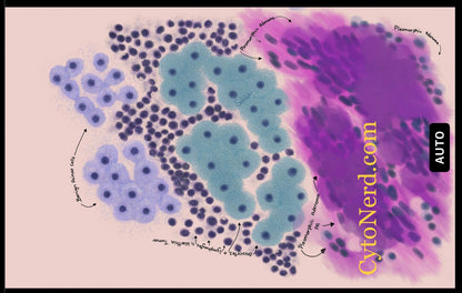 PA - Salivary gland Poster, Pleomorphic adenoma, Cytology cells art