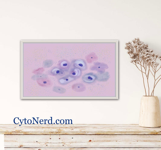 LSIL Squamous cells poster, Cells art print, cancer colorful Cytology cells Pathology artwork posters prints